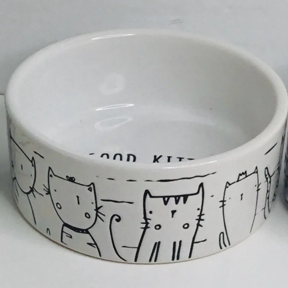 Kitten Cat Bowl White With GOOD KITTY Inside 4.5” Wide 1.75” Deep
